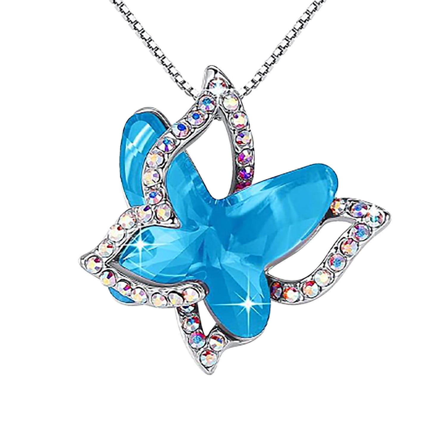 Crystal Butterfly Necklace for Women