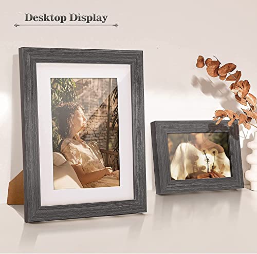 Gallery Wall Picture Frame Set - 10 pcs Family Picture Frames w/ Glass & Mat