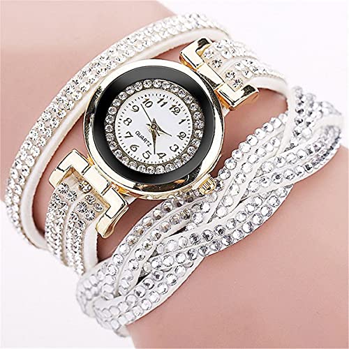 Fashion Rhinestone Watch Twine Bracelet for Women Luxury Quartz Wrist Watches(10 Pack)