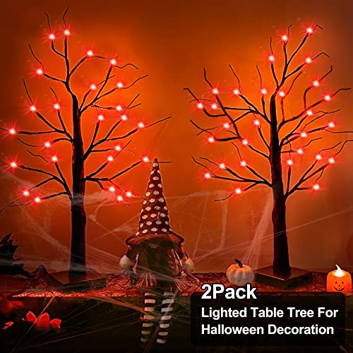 2 Pack Lighted Halloween Willow Tree Decoration w/ Timer