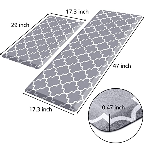 [2 PCS] Kitchen Cushioned Anti-Fatigue Floor Mat, Heavy Duty PVC Ergonomic