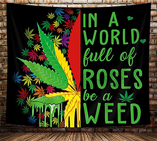 Psychedelic Reggae Rasta Leaf Tapestry for Home Decoration