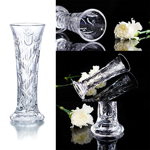 Glass Flower Vase, Small Clear Vase for Flowers, Clear Crystal Vases for Centerpieces, Bud Vases