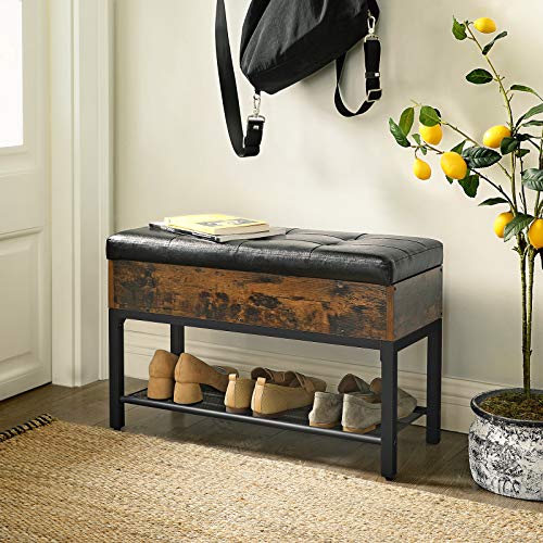 Padded Bench w/ Storage Box & Shoe Shelf