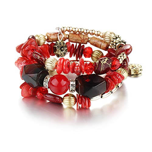 Boho Multilayer Irregular Agate Beads Charm Bracelets for Women