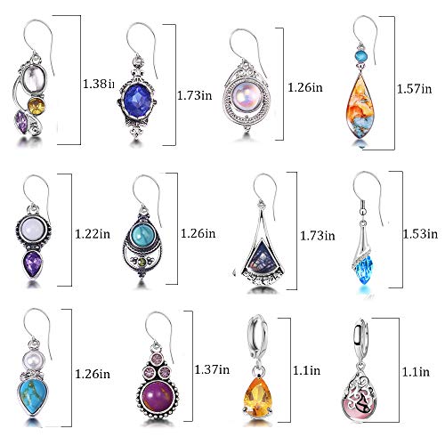 12 Pairs Drop Dangle  Boho Jewelry Waterdrop Earrings Set