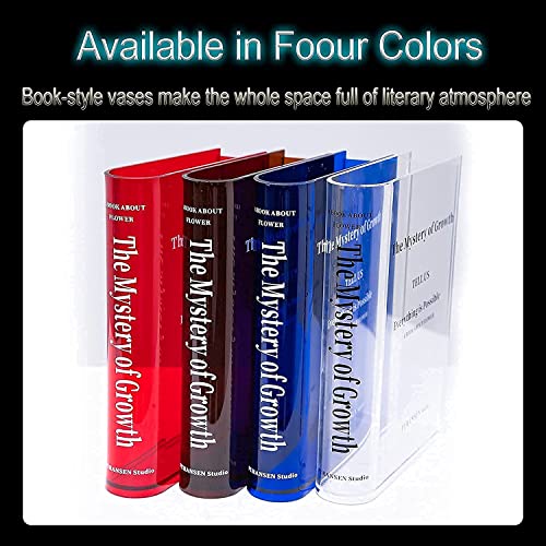 Book Vase for Flowers, Acrylic Clear Book Flower Vase, A Book About Flowers Vase, Unique Home/Bedroom