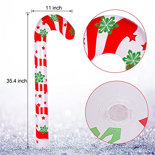 6 Pack Large Christmas Plastic Inflatable Candy Cane Ornaments