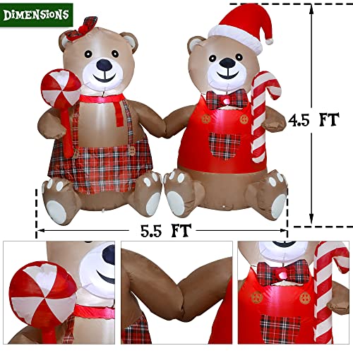 5.5FT Blowup Christmas Inflatable Decorations w/ LEDs