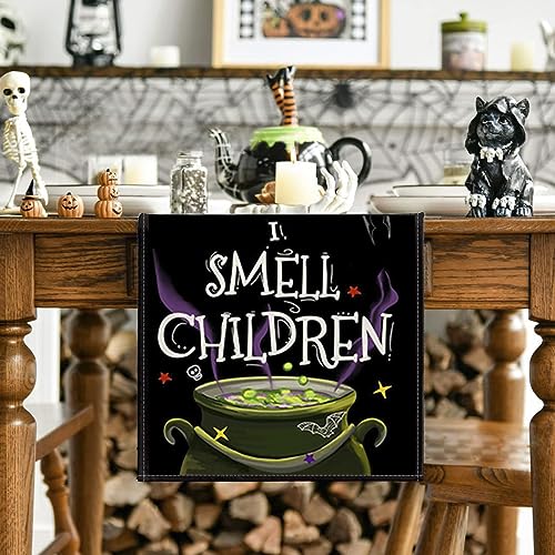 Halloween Table Runner, Hocus Pocus Burlap Halloween Runners Holiday Home Kitchen Dining Table