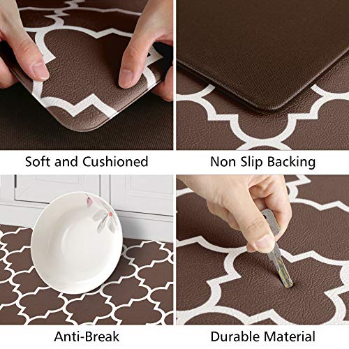 [2 PCS] Cushioned Anti-Fatigue Kitchen Rug, Waterproof Non-Slip