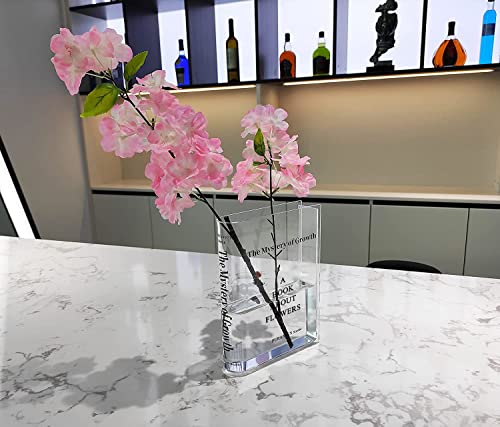 Book Vase for Flowers, Acrylic Clear Book Flower Vase, A Book About Flowers Vase, Unique Home/Bedroom