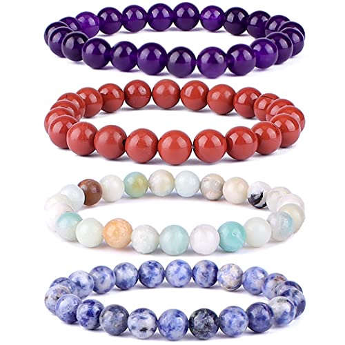 Beaded Bracelets for Men/Women Set Healing Crystal Bead  Bracelets