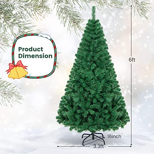 Artificial, Xmas Pine Easy Assembly, Christmas Tree with Solid Metal Legs, Idea for Indoor and Outdoor Holiday