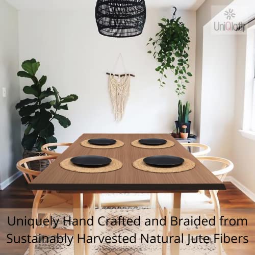 Farmhouse Jute Burlap Braided Table Runner 36 Inches Long - 13x36 Natural Jute Braided Table Runner