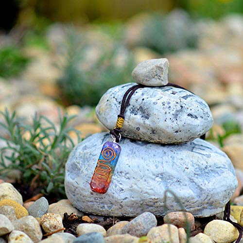 7 Chakra Stones Necklace for E-Energy Protection and Spiritual Healing Pendant with Adjustable Cord