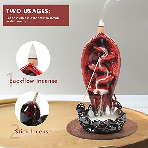 Backflow Incense Holder Burner w/ 120 Incense Cones & 30 Incense Sticks