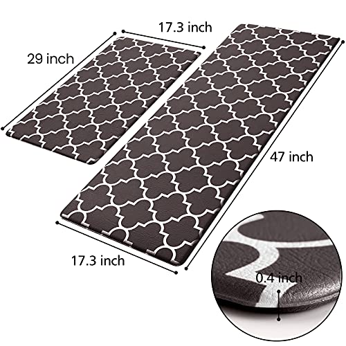 [2 PCS] Kitchen Cushioned Anti-Fatigue Floor Mat, Heavy Duty PVC Ergonomic