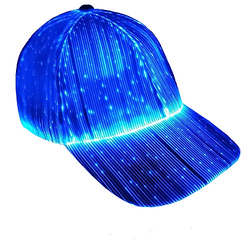 Fiber optic cap LED hat w/ 7 colors luminous glowing