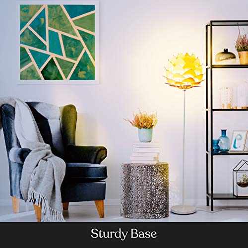 LED Floor Lamp, Great w/ Multi-Panel Wooden Shade