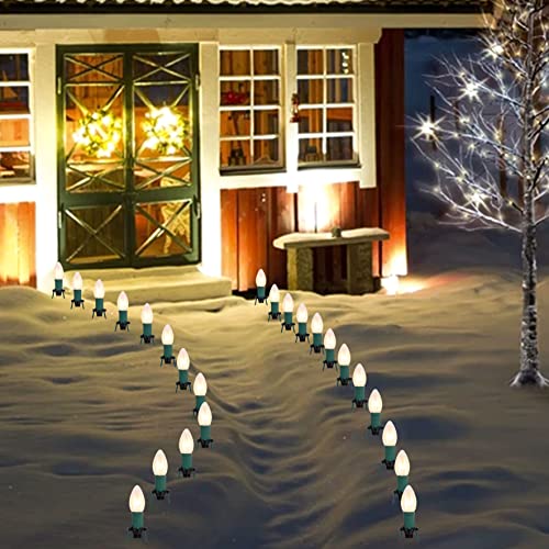 30.75ft 24 Christmas Pathway Marker String Lights w/ Stakes