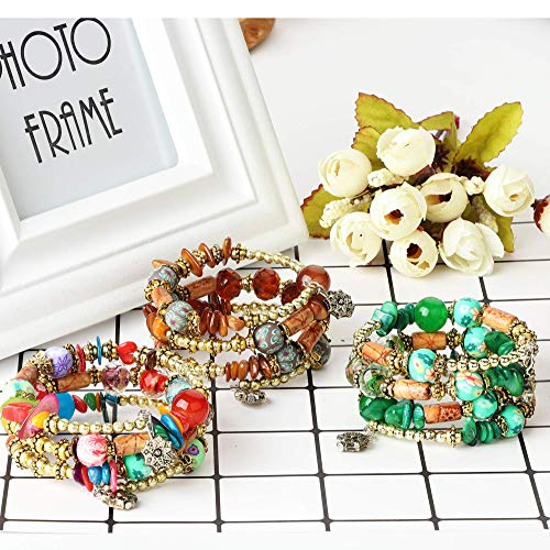 6 Sets Bohemian Stackable Bead Bracelets for Women Stretch Multilayer