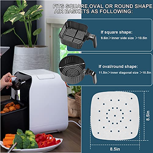 200pcs 8.5 Inch Air Fryer Parchment Paper Liners,square Perforated