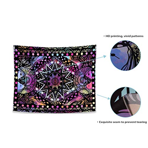 Sun and Moon Tapestry Wall Hanging for Bedroom Living Room Dorm (Orange, 30'' × 40'')