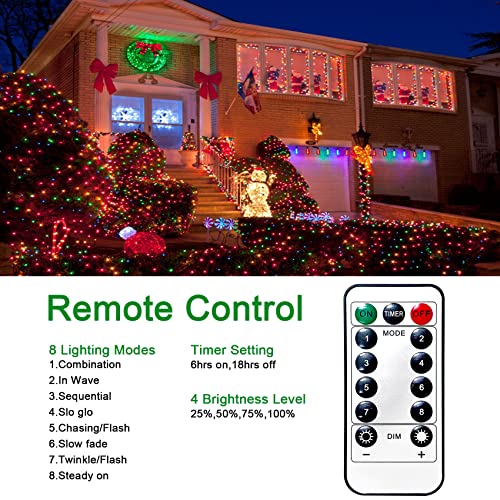 Christmas Net Lights 200 LED 9.8ft x 6.6ft w/ 11 Modes & Remote