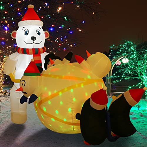 6FT Christmas Inflatables Outdoor Decorations w/ Built in LEDs