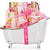 Spa Baskets for Women, 8 pcs Rose Bath Gift Set Includes Bath Bombs, Bath Salts, Bubble Bath