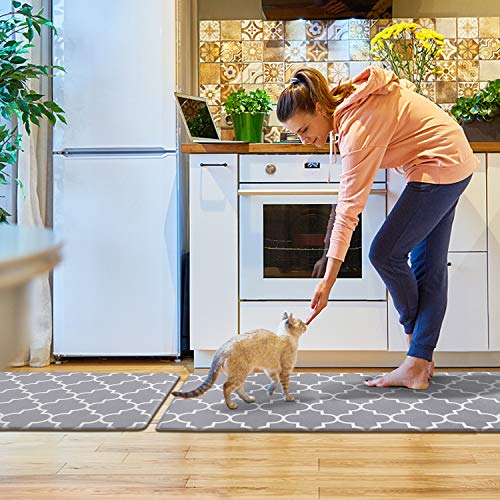 [2 PCS] Kitchen Cushioned Anti-Fatigue Floor Mat, Heavy Duty PVC Ergonomic