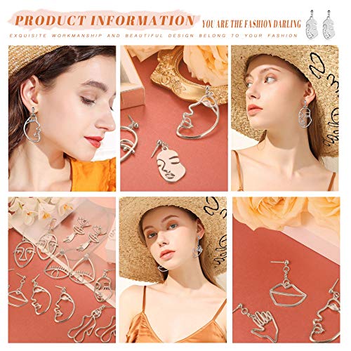 9 Pairs Face Hand Earrings for Women