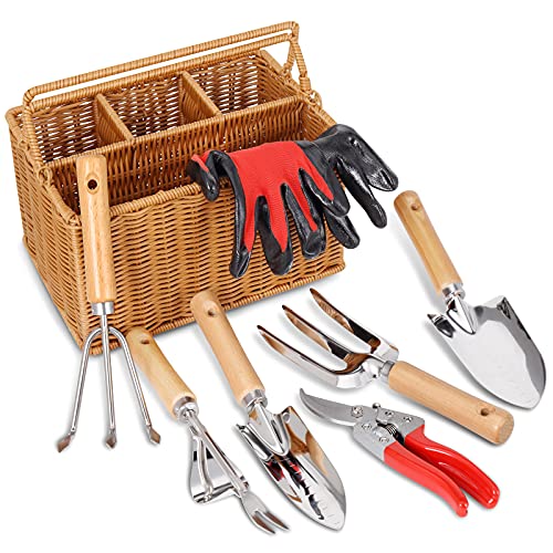 8 Piece Garden Tool Set w/ Basket