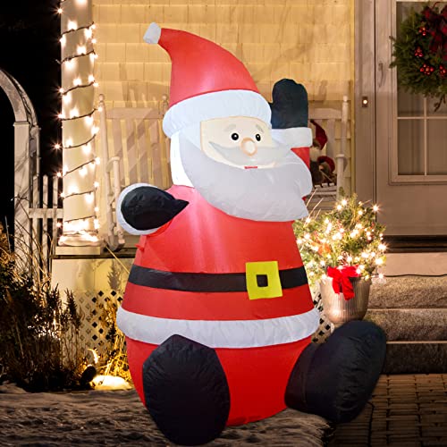 4 FT Christmas Inflatable Santa Claus with Built-in LED Light