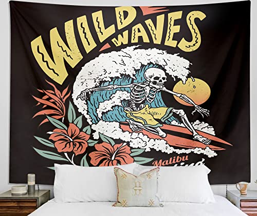 Surfing Skeleton Cool Wall Tapestry for Wall Decoration