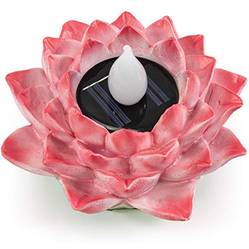 Fuchsia Lotus Flower Solar Powered LED Garden Light Decoration