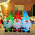 7 FT Length Christmas Inflatable Three Santa Claus w/ LEDs