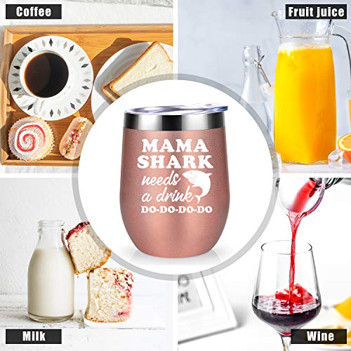 Wine Tumbler Mommy Shark Cup for Mothers Day/Birthday Gift