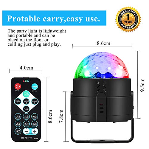 Disco Ball Disco Party Lights Sound Activated Light With Remote Control DJ