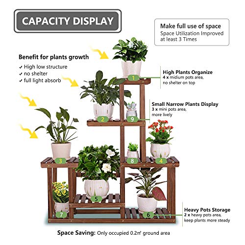 Wood Plant Stand Multi Tiered Corner Plant Shelf Holder