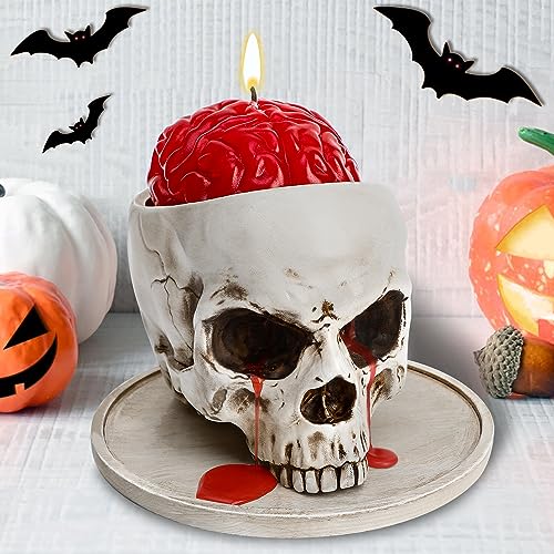 Halloween Candle, Skull Bleeding Candle Gothic Decorations for Home Table Farmhouse