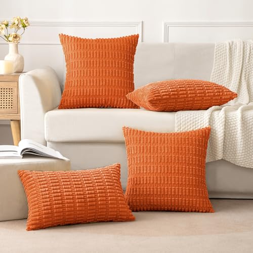 Pack of 2 Decorative Fall Throw Pillow Covers 18x18 Inch Pillow for Sofa Living Room Couch Bed