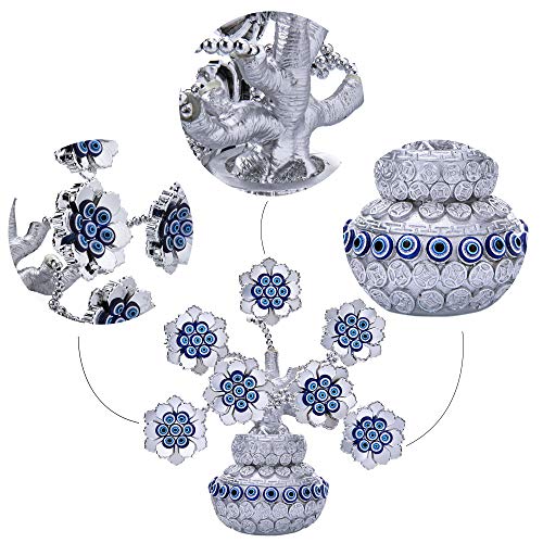 Turkish Evil Eye Flowers Tree / Golden Lucky Bag Ornament Decoration for Good Luck/Wealth