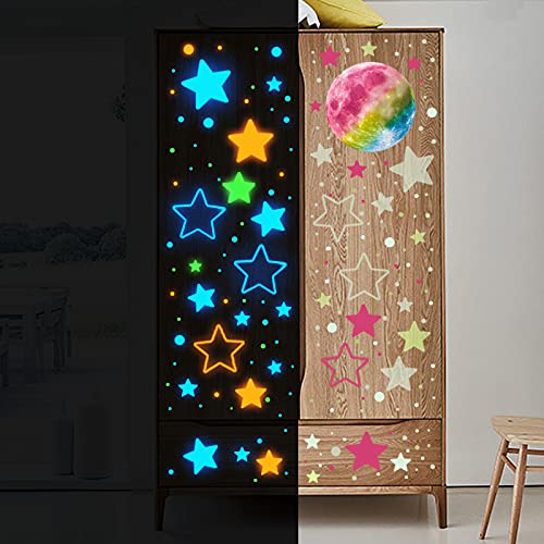 Glow in The Dark Stars and Moon for Ceiling 1449 Pieces