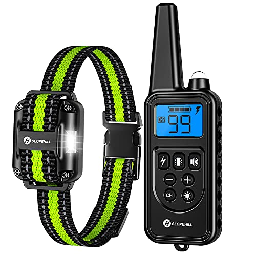 Dog Training Collar w/ 2600Ft Remote, Electronic  w/ Beep, Vibration, Shock, Light & Keypad Lock Mode