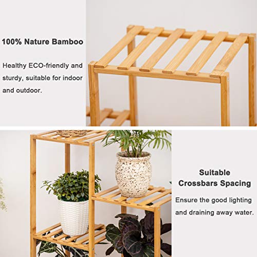 Bamboo 6 Tier Plant Stand Rack Multiple Flower Pot Holder