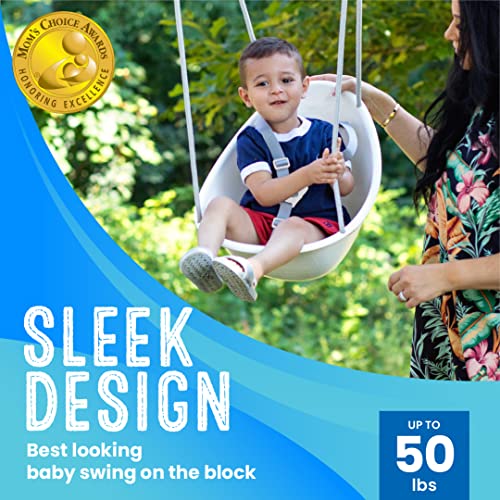 Your Child's First Swing w/ Blister Free Rope & 3-Point Safety Harness