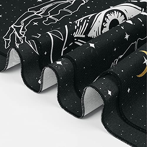 Skull Tapestry Moon Phase Tapestry Stars Starry  Black Skeleton Tapestry Butterflies Tapestry