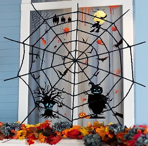 4 feet Black Spiderweb Spider Webs Halloween Decorations Large